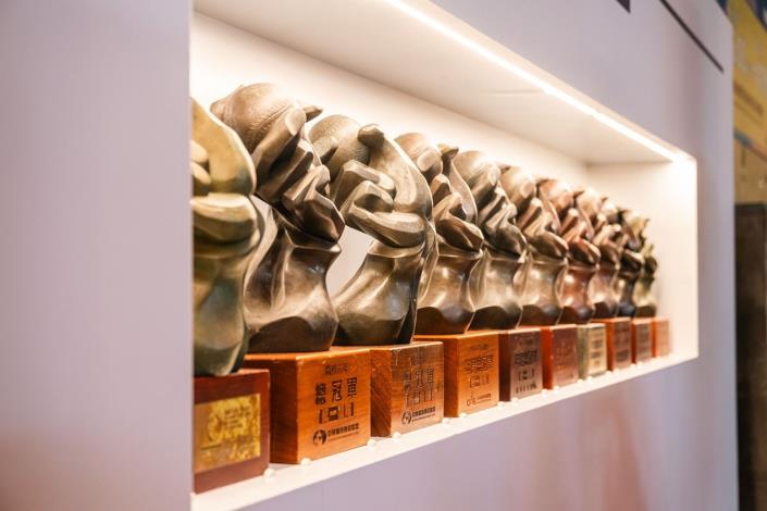 Ten Trophies of Chinese Professional Baseball League (CPBL) team, the Uni-President 7-ELEVEN Lions