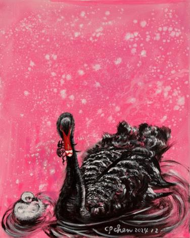 陳持平 誰言寸草心，報得三春暉  壓克力 30F(72.5x91cm)