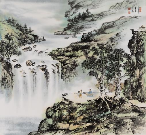 楊麗真-琴聲飛瀑69x75cm2025紙本-RGB-72dpi