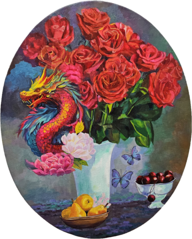2郭艶雅 福氣龍來 油畫 10S(40x50cm) 2025