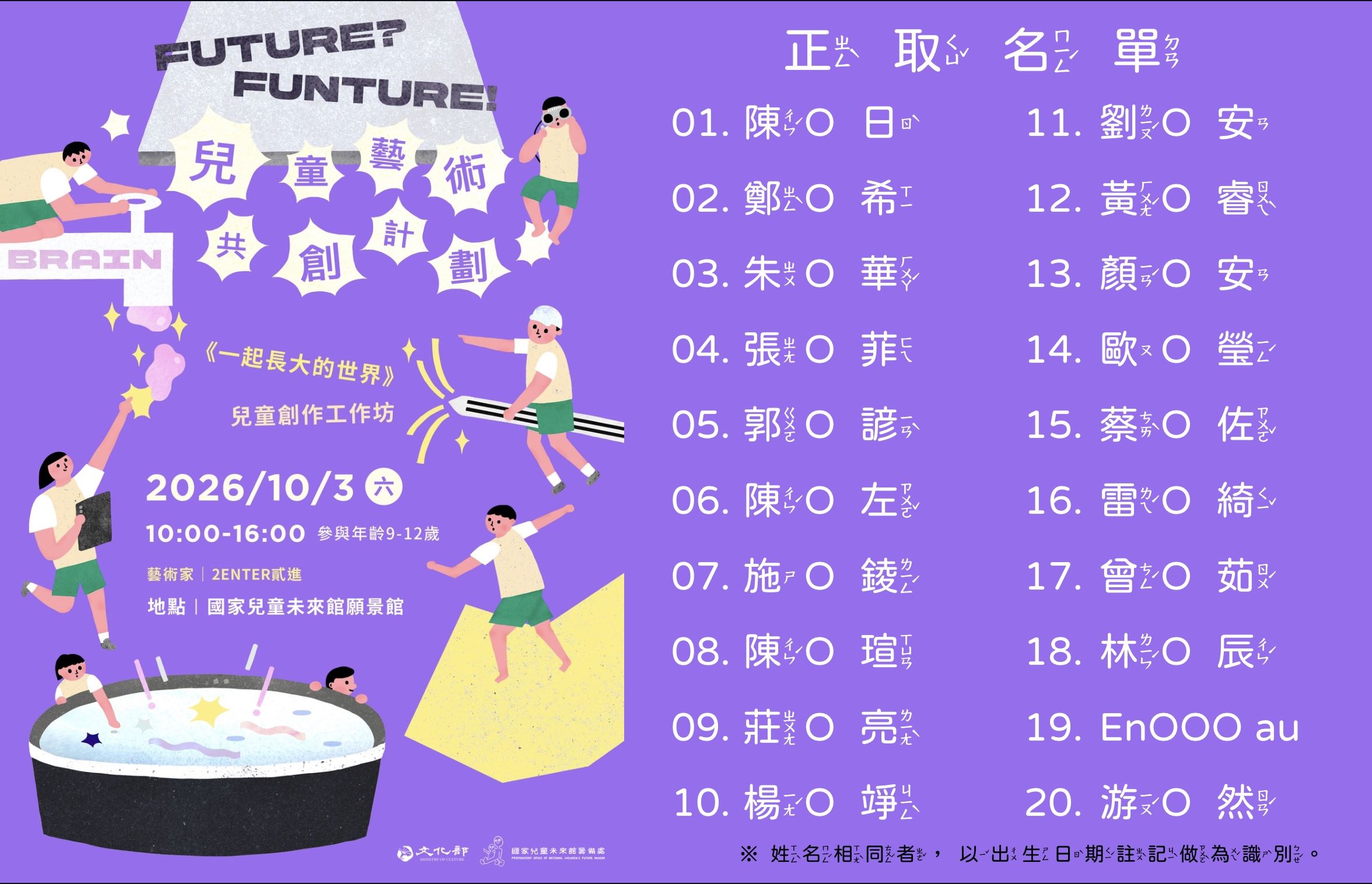 正取名單