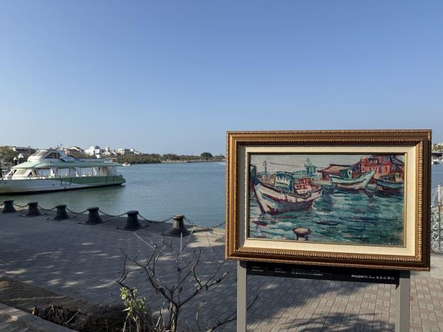 郭柏川臺南運河作品於運河前展出