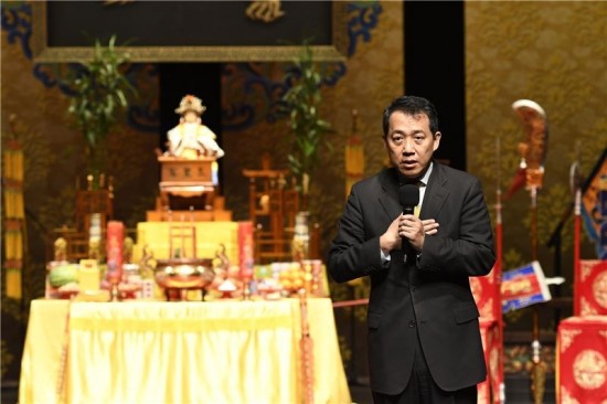 Opera patriarch statue placed at Xiqu Center