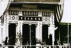 At the wake of the late president Chiang Kai Shek’s passing, the solemn view of the front gate of the memorial hall serving as the memorial hall for public viewing.