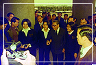 The vice president Yen Jia-gan and the Executive Yuan speaker Chiang Jing-kuo graces the Chung Shan Park for a tree-planting ceremony, where the premier Chiang seen taking a group photo with youths following the tree-planting ceremony.