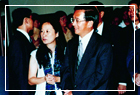 President Chen Shui-bian toured Lin Pong-ming’s painting exhibition.