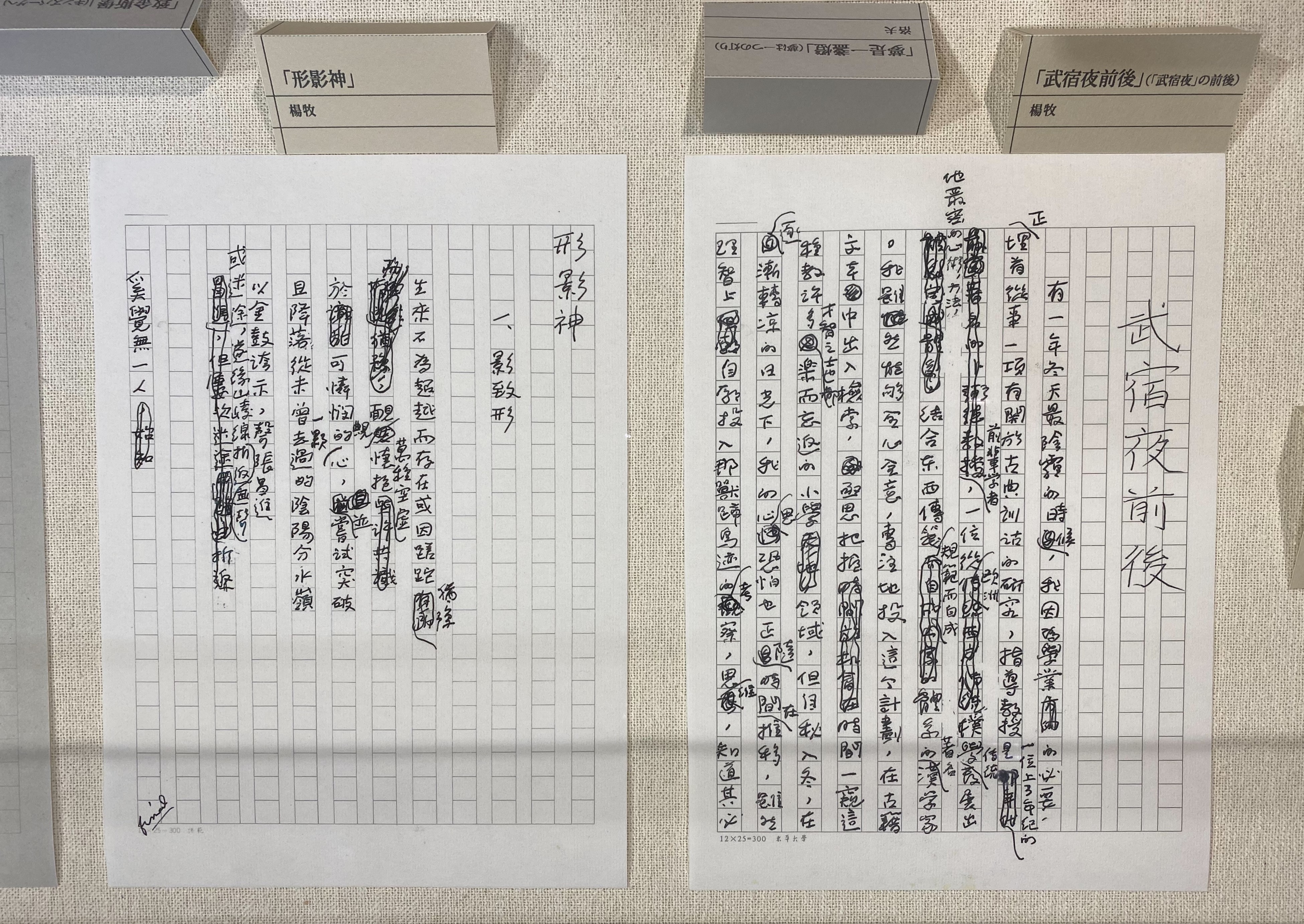 駐日台灣文化中心展出詩人楊牧及洛夫的複製手稿及舊版書、外版書等珍貴資料.jpg