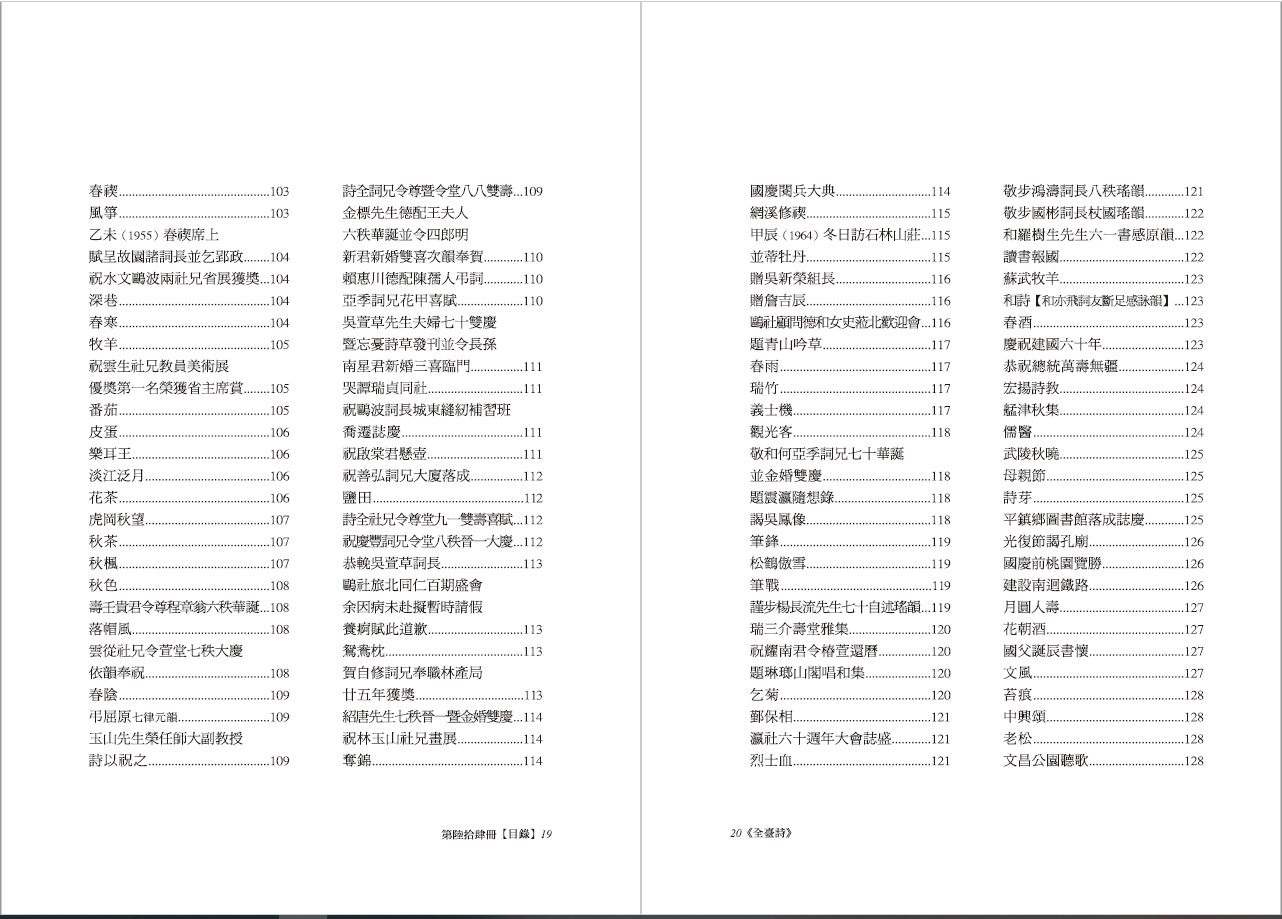 全臺詩 第64冊-目錄5