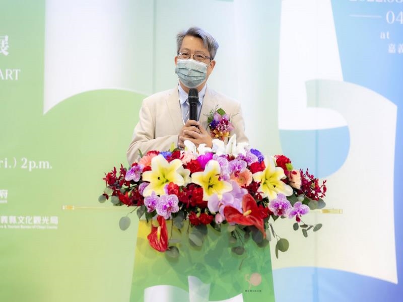 「2021中山青年藝術獎巡迴展」亞洲大學現代美術館潘襎館長致詞。