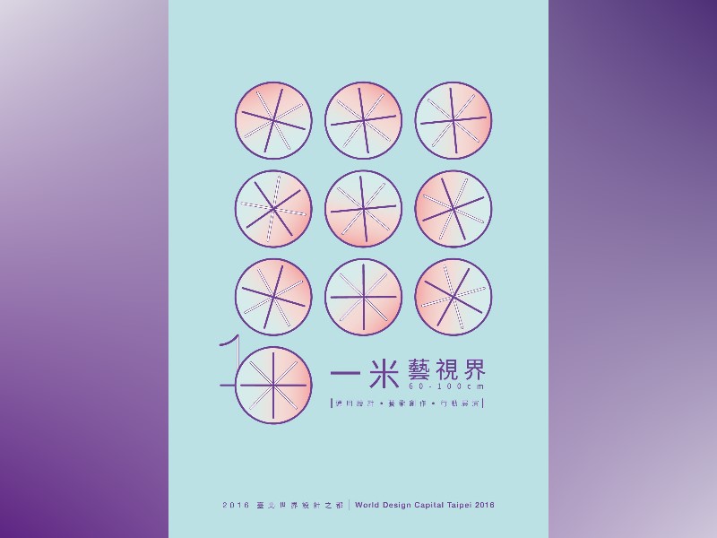 「一米」意涵為身障朋友（輪椅族）的視線高度（60-100公分）；此公益活動，以巴士改裝成行動美術館，畫作懸掛高度特別選在110公分，讓觀眾親身體驗不同的高度視野。（6/8至8/15平日及6/13、14假日於光復南路廣場展出） 