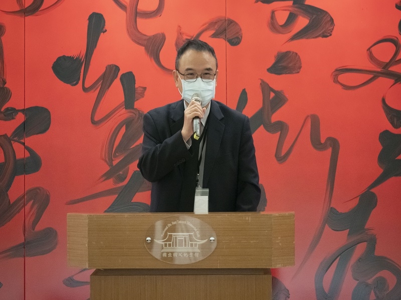 Political Deputy Minister of Culture, Hsiao Tsung-huang, attended the opening ceremony of “The Perception of Mountains-Cheng Tai-le Calligraphy and Painting Exhibition” and gave a speech.
