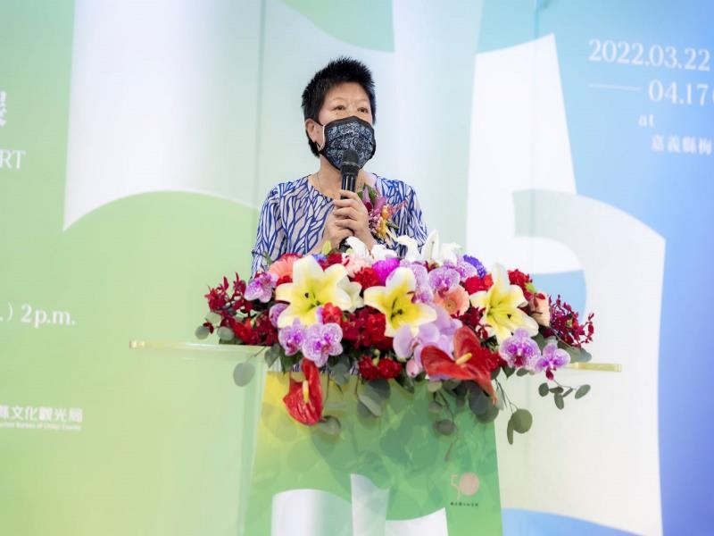 Deputy Director-general Yang Tong-hui of National Dr. Sun Yat-sen Memorial Hall gave a speech of appreciation at “2021 Chungshan Youth Art Award Traveling Exhibition.”