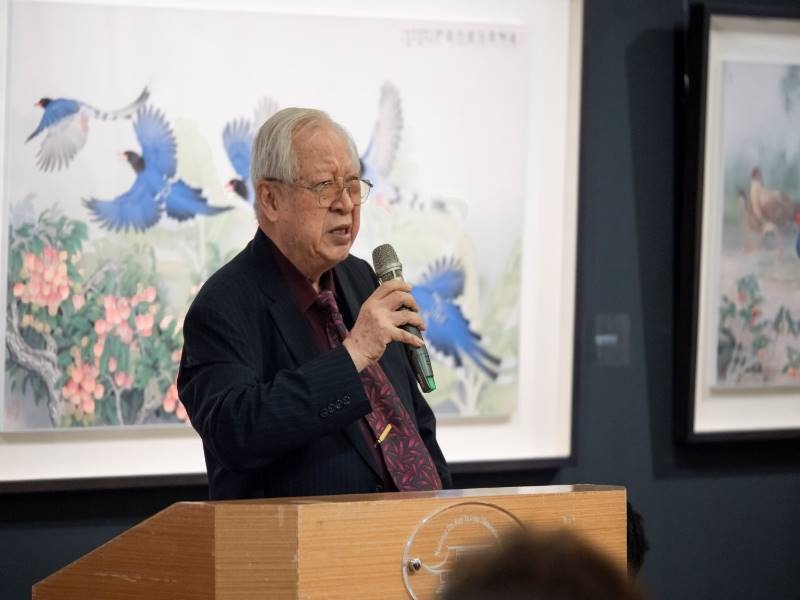 張克齊七十回顧展文化大學美術系歐豪年教授致詞。