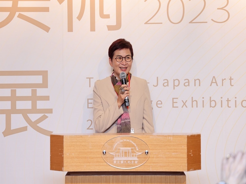 Director Lin Chiu-fan of Graduate Institute of Museum Studies of Fu Jen Catholic Universi-ty gave a speech.