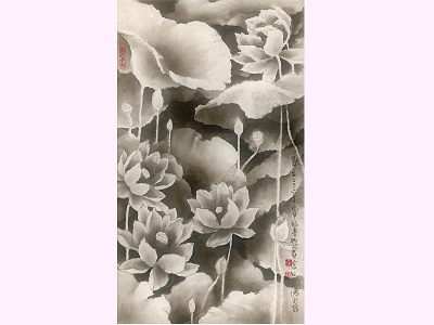 2022 “The 85th Tai Yang Art Special Exhibition”- Lo Cheng-Hsien - “Graceful Lo-tuses”-81×47cm-2021. jpg(open in a window)