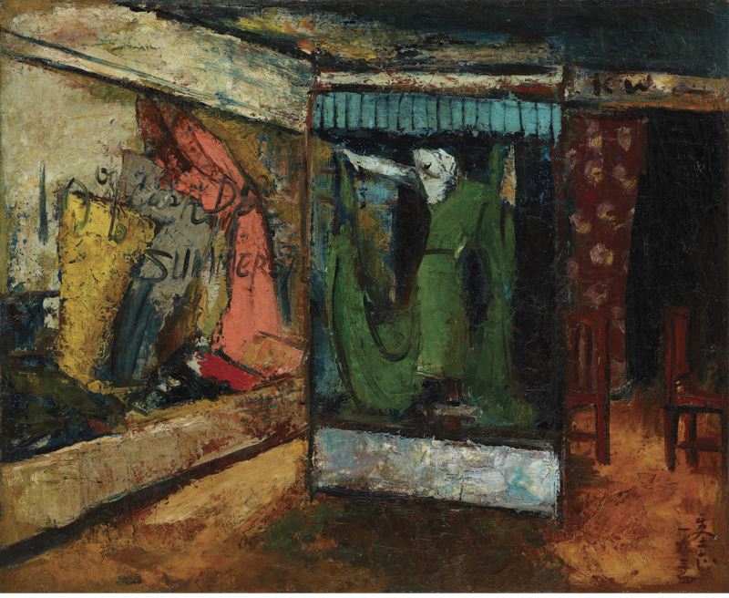 呂基正〈商品陳列窗〉1934油彩、畫布53×65_cm，私人收藏