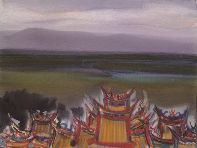Shiy De-jinn, “Guandu Temple,” 1980, Watercolor, 57x76cm. jpg(open in a window)