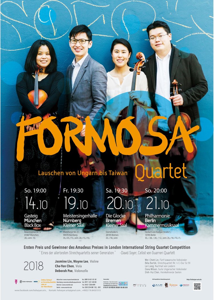 Quartet to tour Germany with Taiwanese-Hungarian folk repertoire