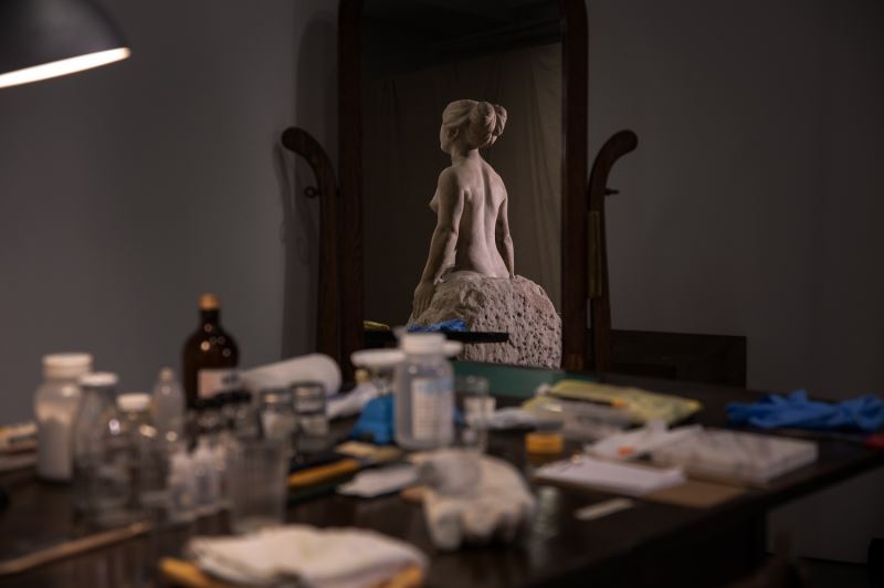 Exposition de l'œuvre « Eau d'immortalité » du sculpteur Huang Tu-shui en décembre