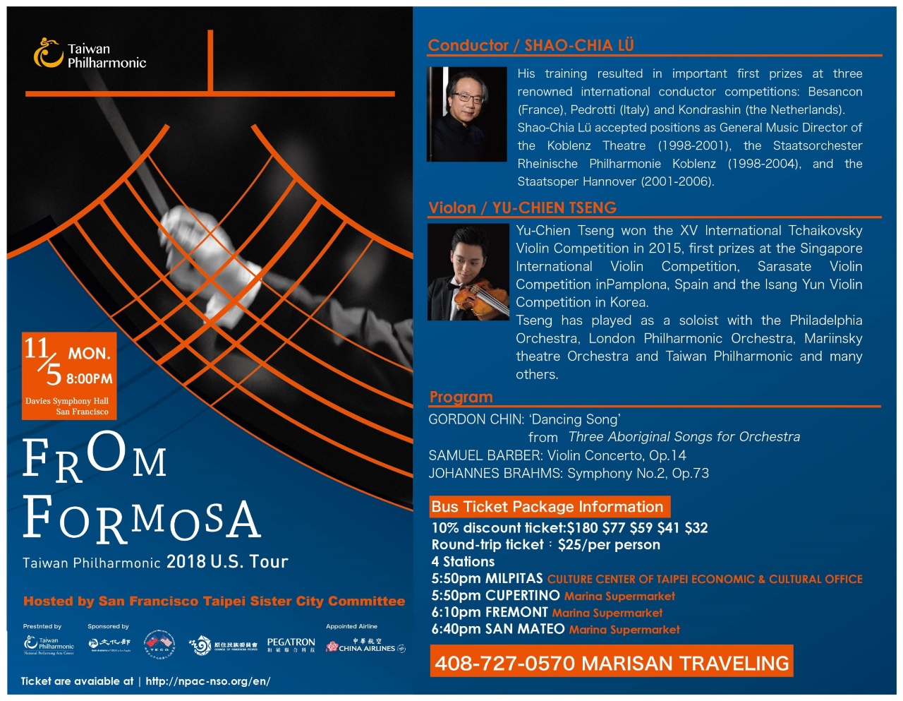 'From Formosa' — Taiwan Philharmonic to tour West Coast