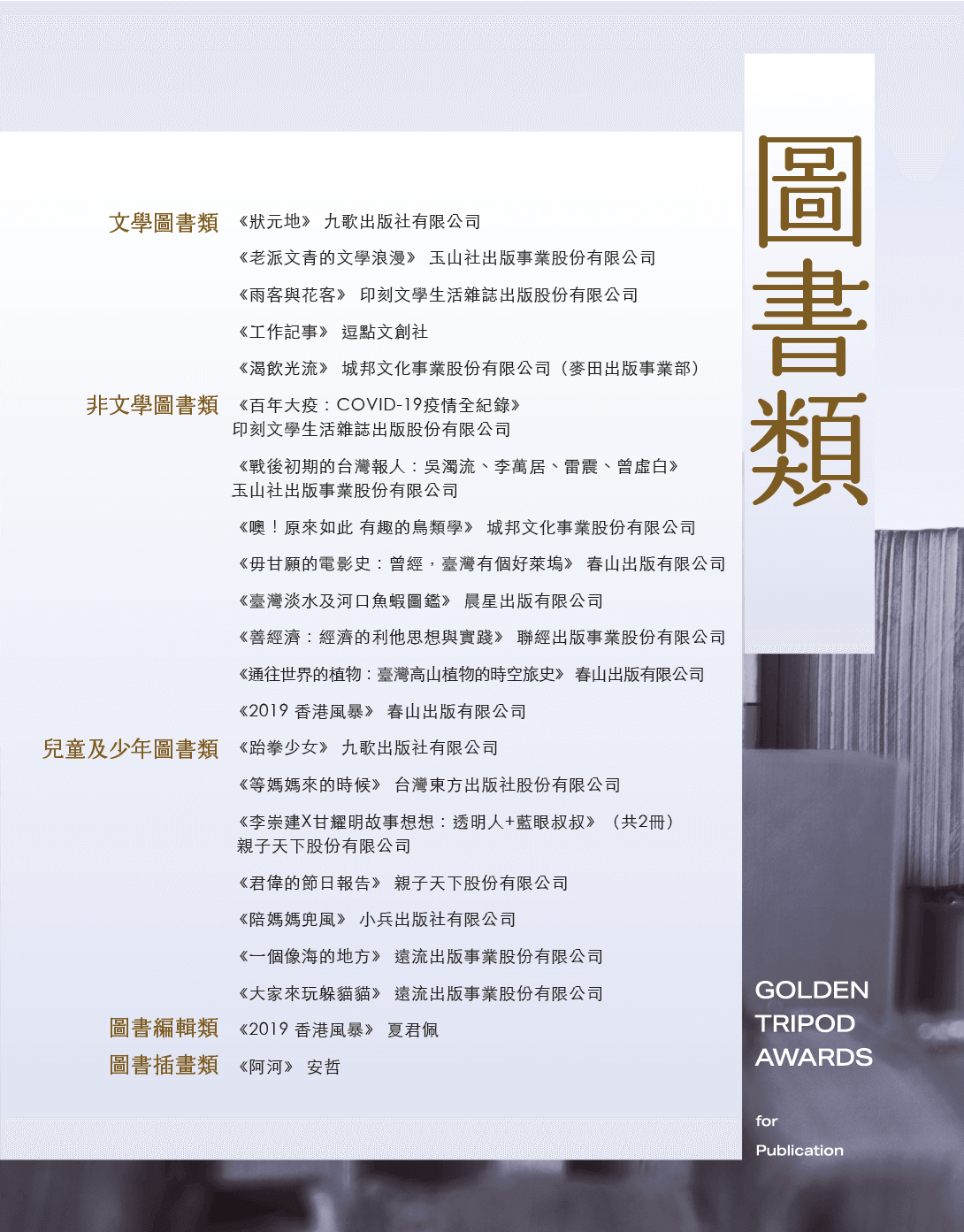 優良出版品推薦名單